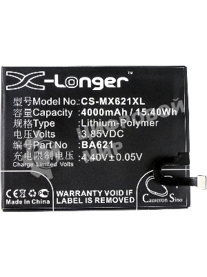 Аккумулятор CameronSino CS-MX621XL BA621 для MeiZu M5 Note 5 3.85V, 4000mAh, 15.40Wh