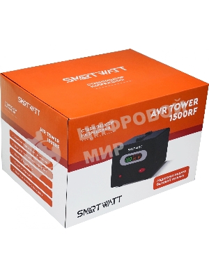 Напольный стабилизатор напряжения SMARTWATT AVR TOWER 1500RF (140W - 260W, 1500VA, 1.5 кВт, 50-60 Гц, розеток - 2, LED-д