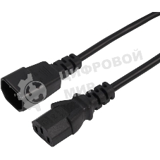 Шнур сетевой Rexant IEC 320 C13 – IEC 320 C14 3x0,75мм², 1,2м
