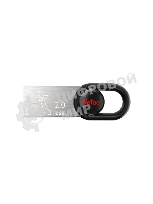 Флешка USB Netac UM2 (NT03UM2N-064G-20BK), 64Gb, USB 2.0, R/W 100/40, серебристый/черный