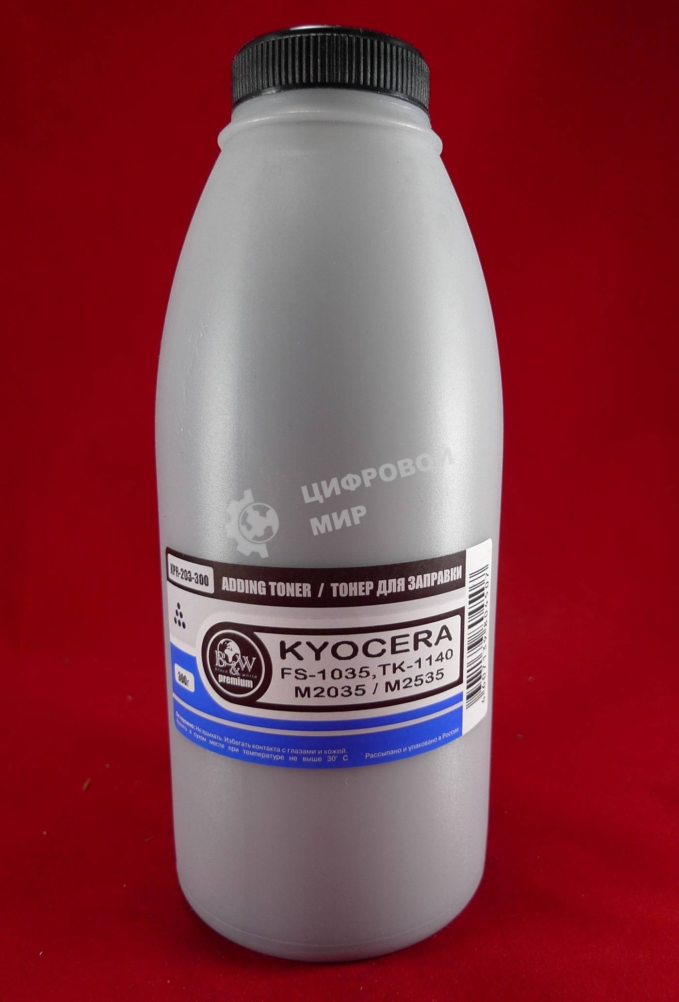 Тонер Kyocera TK-1140, FS-1035/1135MFP, M2035/M2535 (фл. 300г) B&W Premium (Tomoegawa) фас Россия
