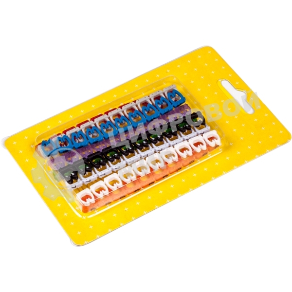 Набор цветных маркировочных кабельных клипс с цифрами, для кабелей диаметром до 5.5 мм
