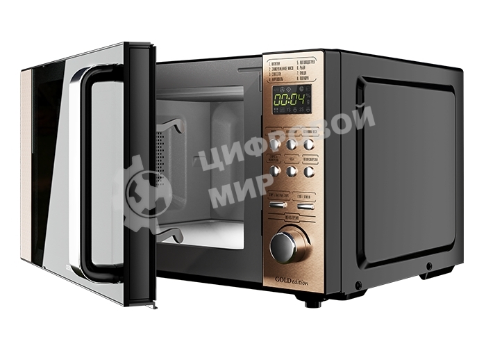 Микроволновая печь Centek CT-1574 (чёрный/золотой) 20л, 700W, Flat Tray <без повоторного стола>, керамика