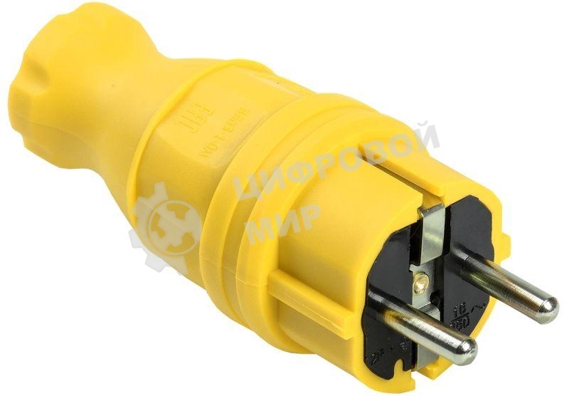 Вилка прямая ОМЕГА ВБп3-1-0м IP44 каучук жел. IEK PKR01-016-2-K05