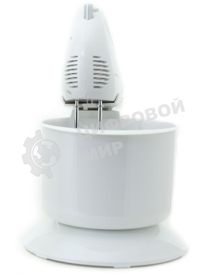 Миксер SUPRA MXS-530 с чашей. 500 Вт. Режим Турбо. 5 скоростей. Две насадки: для взбивания яиц и крема и для замеса тяжелого теста. белый