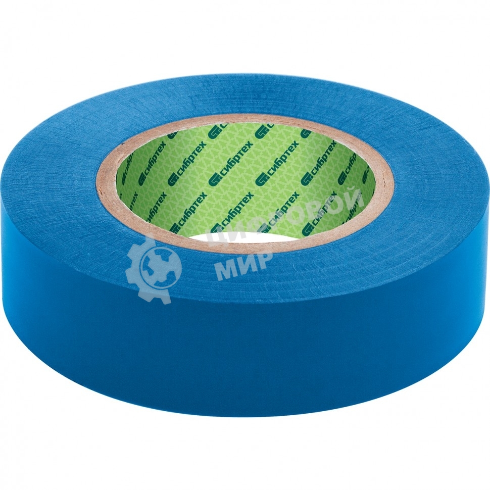 Изолента Сибртех ПВХ, 15 мм х 10 м, 130 мкм, синяя