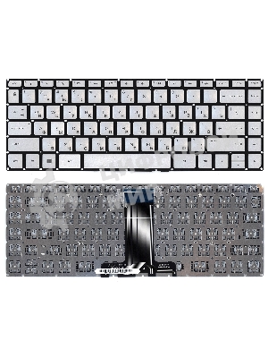 Клавиатура для ноутбука HP 14-AB 14-AL серебристая с подсветкой