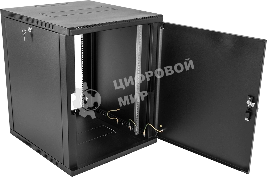 Шкаф ЦМО телекоммуникационный настенный сварной 15U (600 500) съемные стенки, дверь металл, черный