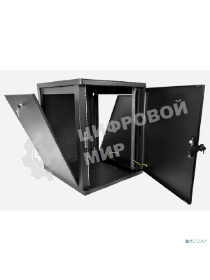 Шкаф телекоммуникационный ЦМО настенный разборный 12U (600 x 650) съемные стенки, дверь металл, черный (ШРН-М-12.650.1-9005)
