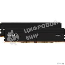 Оперативная память Crucial Pro, DDR5, 32Gb (2x16 Gb), 5600 MHz, CL46, DIMM, радиатор, черный