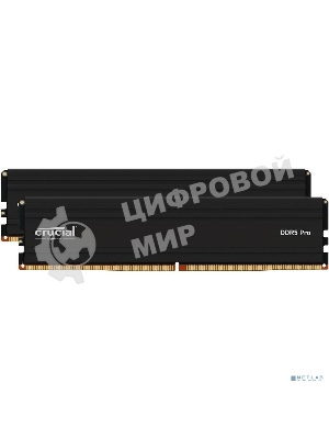 Оперативная память Crucial Pro, DDR5, 32Gb (2x16 Gb), 5600 MHz, CL46, DIMM, радиатор, черный