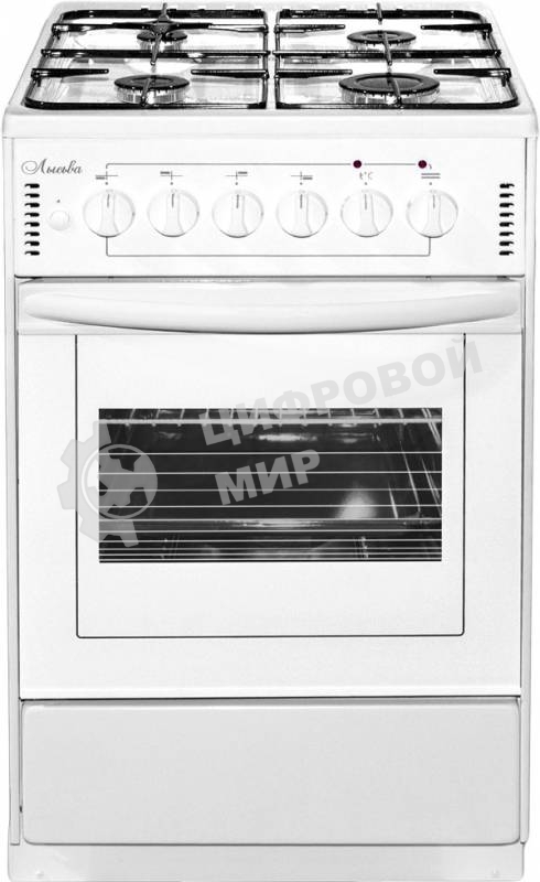 Плита комбинированная Лысьва ЭГ 401-2у белый, конфорок 4 газовых, духовка 57 л, 50 см x 84 см x 60 см (без крышки)