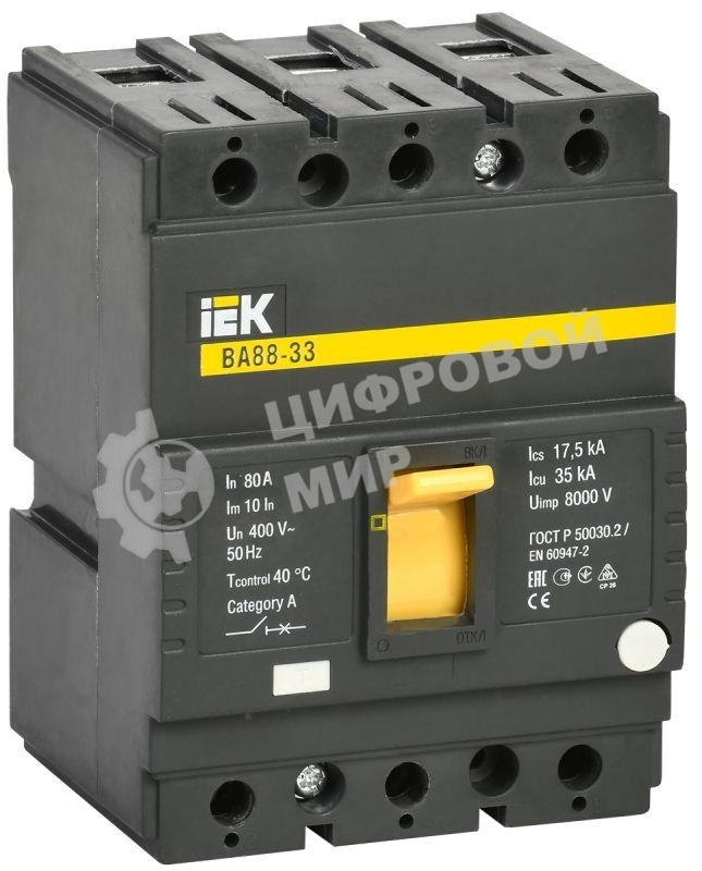 Выключатель автоматический ВА88-33 3Р 80А 35кА SVA20-3-0080 IEK