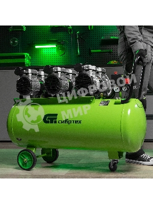 Компрессор безмаслянный малошумный Сибртех МБ 2250/100, 2250 Вт, 100л, 400 л/мин