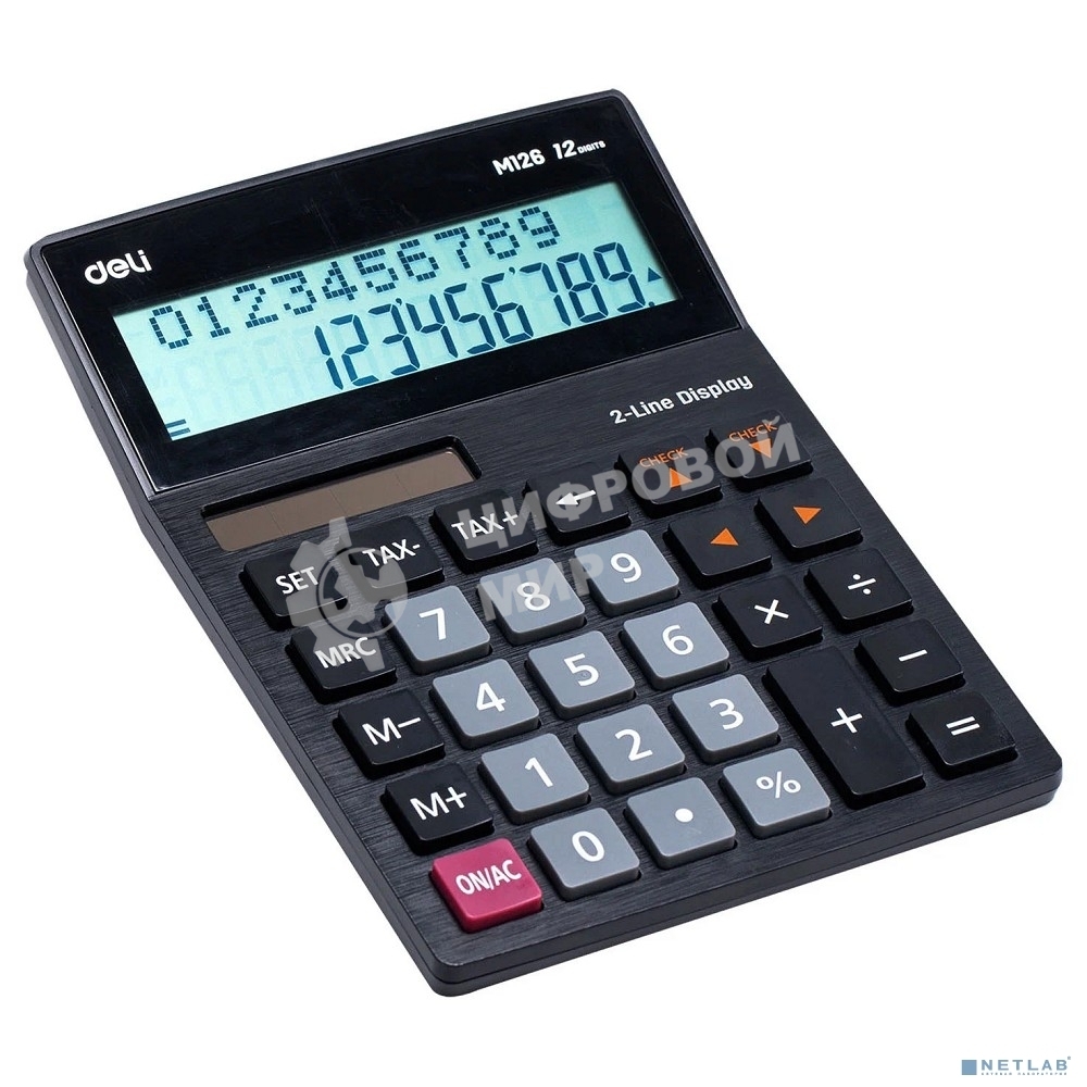 Калькулятор настольный Deli EM126 черный 12-разр.