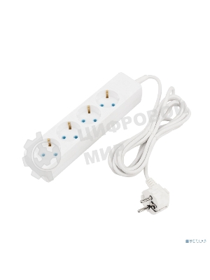 Удлинитель PROconnect 4 гнезда, 3 м, 3х0.75 мм², с/з, белый