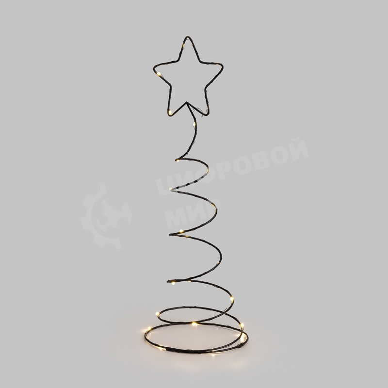 Металлическая 3D-фигура Neon-night Елочка 45 см, цвет свечения теплый белый, питание 3хАА (не в комплекте)