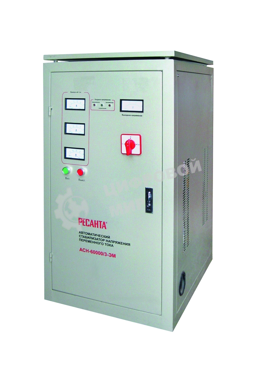 Стабилизатор напряжения Ресанта АСН-60000/3-ЭМ однофазный белый (63/4/10)