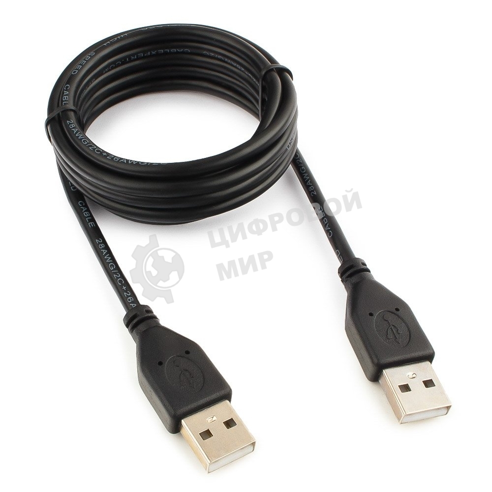Кабель USB2.0 Pro Cablexpert CCP-USB2-AMAM-6, AM/AM, 1.8м, экран, черный, пакет