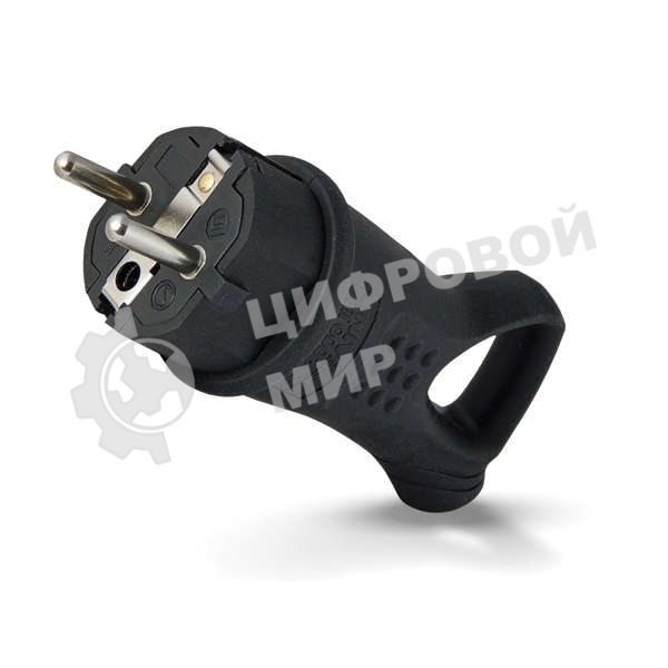 Вилка угловая с ушком c заземлением каучук 16А 250В IP44 (0003) UNIVersal