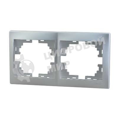 Рамка 2-м Мира горизонт. метал. сер. Lezard 701-1000-147