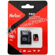 Флеш карта MicroSD card Netac P500 Extreme Pro 64Gb, retail version w/SD adapter