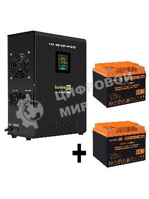 Комплект источника бесперебойного питания Exegate EX296002RUS + батарея 40Aч EX282979RUS 2шт (инвертор, синус, для котла, настенный) ExeGate FineSine SX-2500.LCD.AVR.2SH <2500VA/1800W, чистая синусоида, цветной LCD-дисплей, AVR, 2*Schuko, линейно-интерактивный, крепление настенное/универсальное, черный> + батарея ExeGate HR 12-40 (12В, 40Ач) 2шт