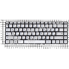 Клавиатура для ноутбука HP 14-AB 14-AL серебристая с подсветкой