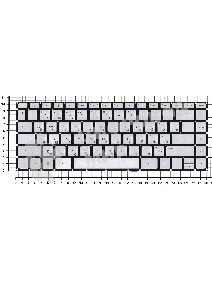 Клавиатура для ноутбука HP 14-AB 14-AL серебристая с подсветкой