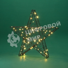 Металлическая 3D-фигура Neon-night Звезда 35 см, цвет свечения теплый белый, питание 3хAA (не в комплекте)