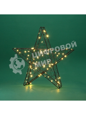 Металлическая 3D-фигура Neon-night Звезда 35 см, цвет свечения теплый белый, питание 3хAA (не в комплекте)