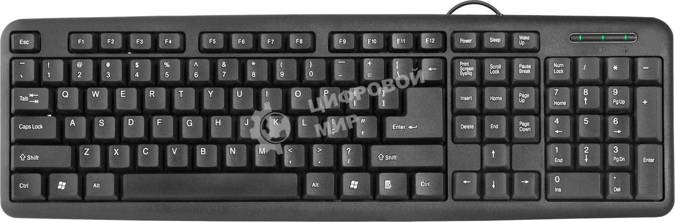 Клавиатура проводная Defender HB-420, USB, черный