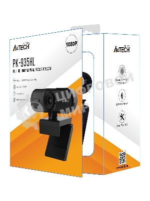 Веб-камера A4Tech PK-935HL 1920x1080, 30 кадр/с, USB Type-A, микрофон, ручная фокусировка, универсальное крепление
