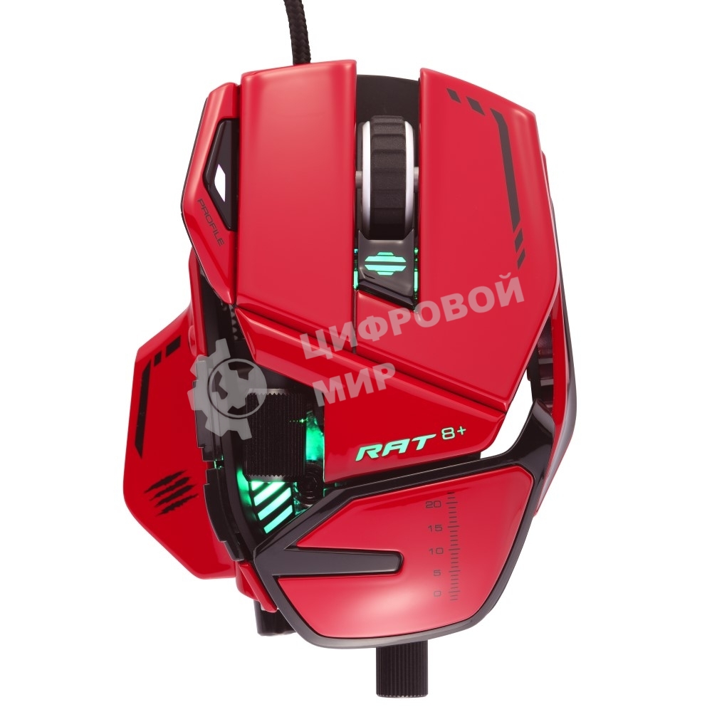 Мышь проводная Mad Catz R.A.T. 8+ ADV красный, 20000 dpi, USB, кнопки - 11
