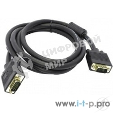 Кабель монитор - SVGA card (15M -15M) 3м 2 фильтра ExeGate позолоченные контакты, экранирование