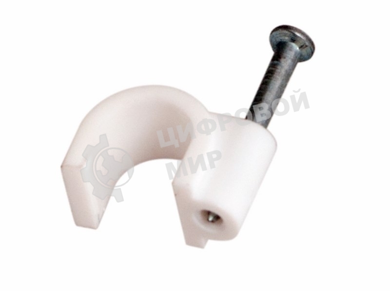 Крепеж кабеля круглый Rexant 8 мм, белый (упак. 50 шт)