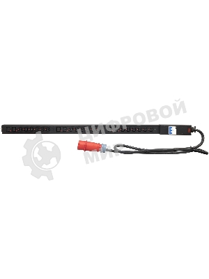 Блок распределения питания Powercom PDU-32AV24-18C3-6C9-3P верт.размещ. 18xC13 6xC19 3x32A IEC 60309 2м