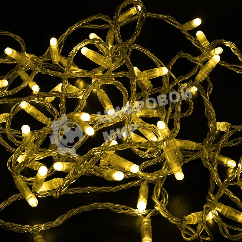 Гирлянда Neon-night Нить 10м, с эффектом мерцания, прозрачный ПВХ, 24В, Желтый