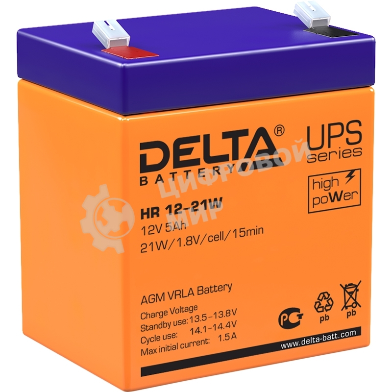 Батарея для ИБП Delta HR 12-21W (12V, 5Ah)