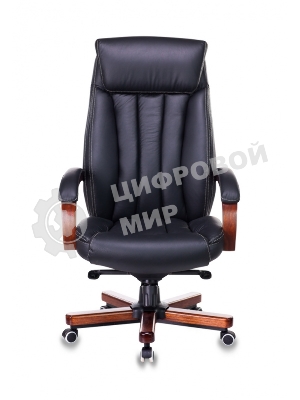 Кресло Бюрократ T-9922WALNUT/BLACK черный, кожа