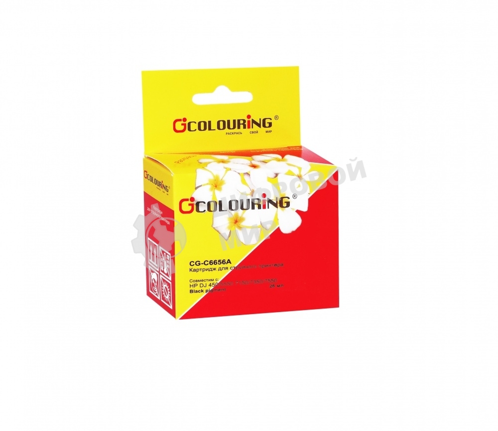 Картридж струйный Colouring CG-C6656A для принтеров HP DJ 450/2400/5550/7150/7350/7550/PSC/1110/OJ 4105/Fax 1240 Black 26 мл пигмент Colouring
