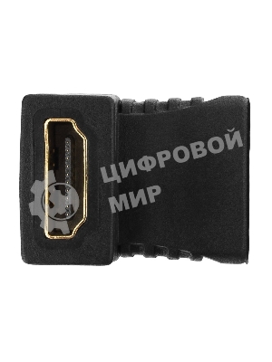 Переходник Gembird Переходник HDMI-HDMI 19F/19F, угловой, золотые разъемы, пакет