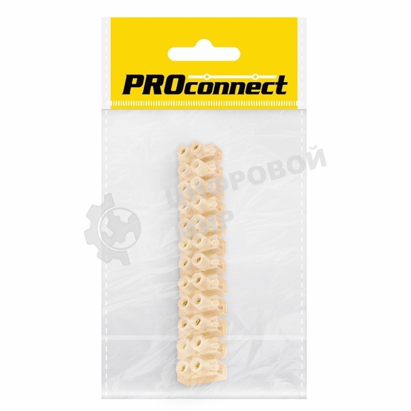 Колодка клеммная КВ-12 PROconnect, 16А, 12 мм², индивидуальная упаковка, 1 шт.