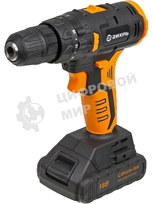 Дрель-шуруповерт Вихрь ДА-18Л-2КУ/Б, 18 В, 2 Ач, 45 Нм, щеточный