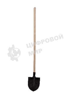 Лопата штыковая, 205х275х1400 мм, ребра жесткости, деревянный черенок Россия
