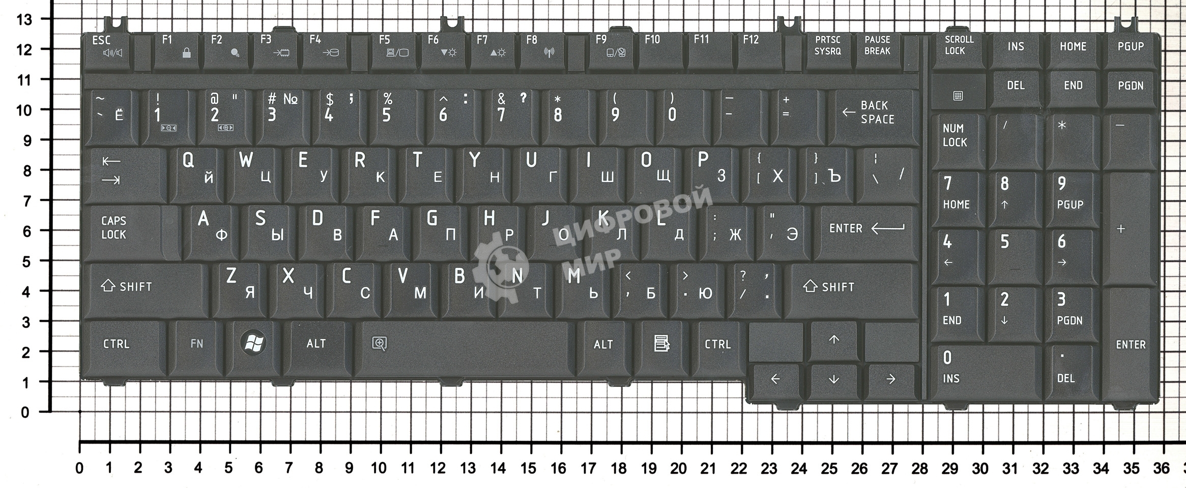 Клавиатура для ноутбука Toshiba Tecra A11 черная