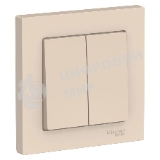 Выключатель 2-кл. AtlasDesign (сх.5) 10АХ в сборе беж. SchE ATN000252