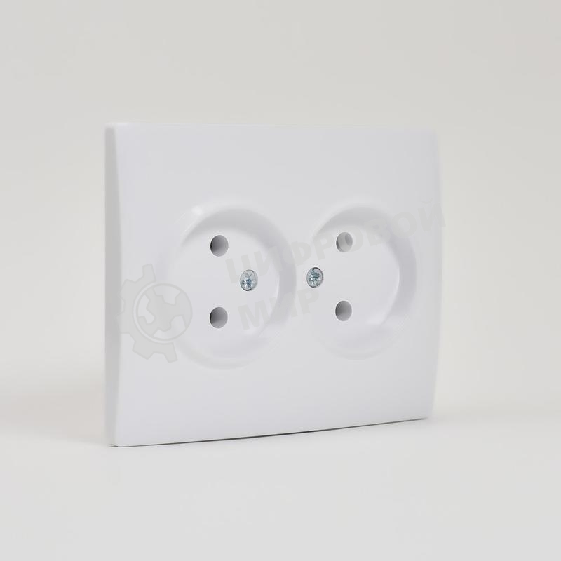 Розетка 2-м СП Karina 16А IP20 без заземл. термопласт белый LEZARD 707-0200-128B