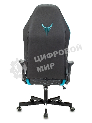 Кресло Knight Neon черный/голубой, экокожа, 120 кг, механизм качания