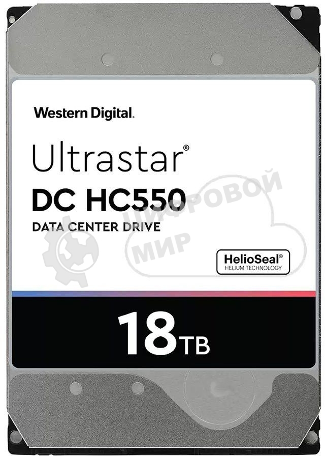 Жесткий диск Western Digital Original SATA-III 18Tb 0F38459 WUH721818ALE6L4 Ultrastar DC HC550 (7200rpm) 512Mb 3.5